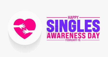 Illustration for February is Singles Awareness Day background template. Holiday concept. use to background, banner, placard, card, and poster design template with text inscription and standard color. vector - Royalty Free Image