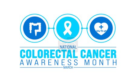 March is Colorectal Cancer Awareness Month background template. Holiday concept. use to background, banner, placard, card, and poster design template with text inscription and standard color. vector 