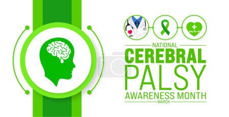 March is national Cerebral Palsy Awareness Month background template. Holiday concept. use to background, banner, placard, card, and poster design template with text inscription and standard color.
