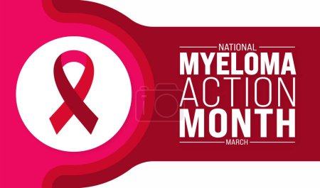 March is Myeloma Action Month background template. Holiday concept. use to background, banner, placard, card, and poster design template with text inscription and standard color. vector illustration.