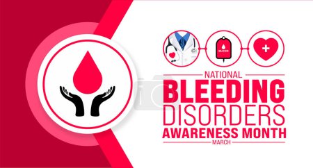 March is National Bleeding Disorders Awareness Month background template. Holiday concept. use to background, banner, placard, card, and poster design template with text inscription and standard color