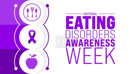 March is National Eating Disorders Awareness Week background template. Holiday concept. use to background, banner, placard, card, and poster design template with text inscription and standard color.