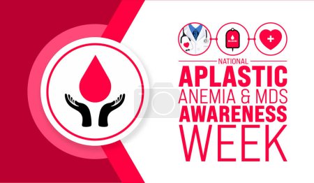 Illustration for March is National Aplastic Anemia and MDS Awareness Week background template. Holiday concept. use to background, banner, placard, card, and poster design template with text inscription and standard - Royalty Free Image