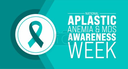 Illustration for March is National Aplastic Anemia and MDS Awareness Week background template. Holiday concept. use to background, banner, placard, card, and poster design template with text inscription and standard - Royalty Free Image