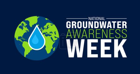 March is Groundwater Awareness Week background template. Holiday concept. use to background, banner, placard, card, and poster design template with text inscription and standard color. vector