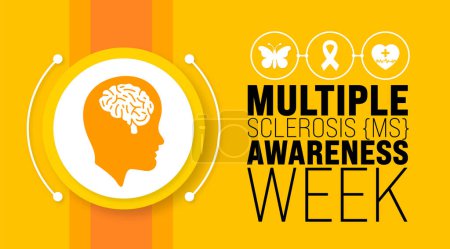 March is multiple Sclerosis MS Awareness Week background template. Holiday concept. use to background, banner, placard, card, and poster design template with text inscription and standard color.