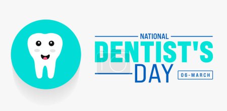 March is Dentist's Day background template. Holiday concept. use to background, banner, placard, card, and poster design template with text inscription and standard color. vector illustration.