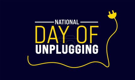 March is National Day of Unplugging background template. Holiday concept. use to background, banner, placard, card, and poster design template with text inscription and standard color. vector