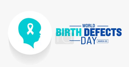 Illustration for March is World Birth Defects Day background template. Holiday concept. use to background, banner, placard, card, and poster design template with text inscription and standard color. vector - Royalty Free Image