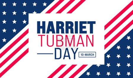 Illustration for March is Harriet Tubman Day background template. Holiday concept. use to background, banner, placard, card, and poster design template with text inscription and standard color. vector illustration. - Royalty Free Image