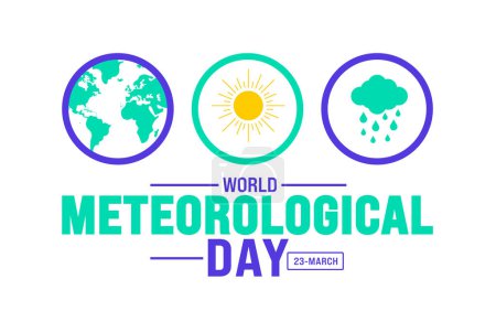 March is World Meteorological Day background template. Holiday concept. use to background, banner, placard, card, and poster design template with text inscription and standard color. vector