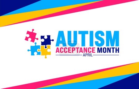 April is Autism Acceptance Month background template. Holiday concept. use to background, banner, placard, card, and poster design template with text inscription and standard color. vector