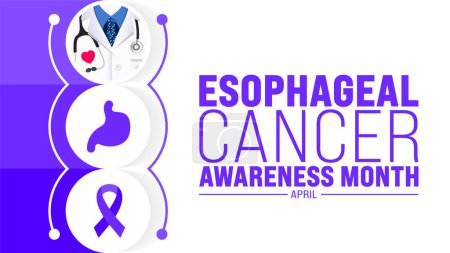 April is Esophageal Cancer Awareness Month background template. Holiday concept. use to background, banner, placard, card, and poster design template with text inscription and standard color. vector