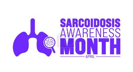 April is Sarcoidosis Awareness Month background template. Holiday concept. use to background, banner, placard, card, and poster design template with text inscription and standard color. vector