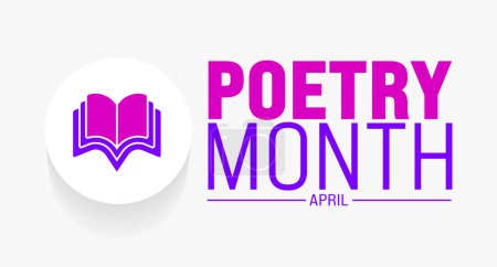 April is National Poetry Month background template. Holiday concept. use to background, banner, placard, card, and poster design template with text inscription and standard color. vector illustration.