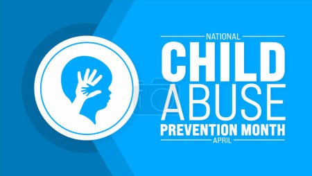 April ist der nationale Monat zur Prävention von Kindesmissbrauch. Ferienkonzept. Verwendung für Hintergrund, Banner, Plakat, Karte und Plakatentwurf mit Textbeschriftung und Standardfarbe.