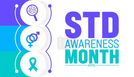 April is STD Awareness Month background template. Holiday concept. use to background, banner, placard, card, and poster design template with text inscription and standard color. vector illustration.