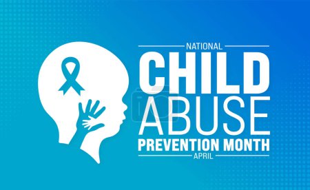 April ist der nationale Monat zur Prävention von Kindesmissbrauch. Ferienkonzept. Verwendung für Hintergrund, Banner, Plakat, Karte und Plakatentwurf mit Textbeschriftung und Standardfarbe.