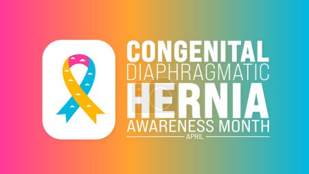 April ist Congenital Diaphragmatic Hernia Awareness Month Hintergrundvorlage. Ferienkonzept. Verwendung für Hintergrund, Banner, Plakat, Karte und Plakatentwurf mit Textbeschriftung und Standard-C