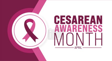 April is Cesarean Awareness Month background template. Holiday concept. use to background, banner, placard, card, and poster design template with text inscription and standard color. vector