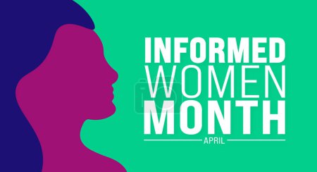 Illustration for April is Informed Woman Month background template. Holiday concept. use to background, banner, placard, card, and poster design template with text inscription and standard color. vector illustration. - Royalty Free Image
