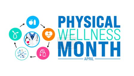 April is Physical Wellness Month background template. Holiday concept. use to background, banner, placard, card, and poster design template with text inscription and standard color. vector