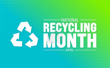 April is National Recycling Month background template. Holiday concept. use to background, banner, placard, card, and poster design template with text inscription and standard color. vector