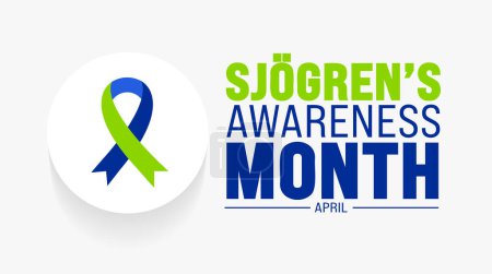April is Sjgrens Awareness Month background template. Holiday concept. use to background, banner, placard, card, and poster design template with text inscription and standard color. vector 