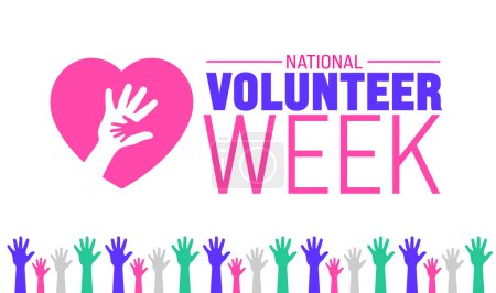 March is National Volunteer Week background template. Holiday concept. use to background, banner, placard, card, and poster design template with text inscription and standard color. vector