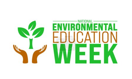 March is National Environmental Education Week background template. Holiday concept. use to background, banner, placard, card, and poster design template with text inscription and standard color.