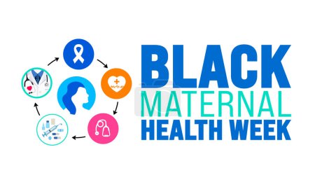 April is Black Maternal Health Week background template. Holiday concept. use to background, banner, placard, card, and poster design template with text inscription and standard color. vector