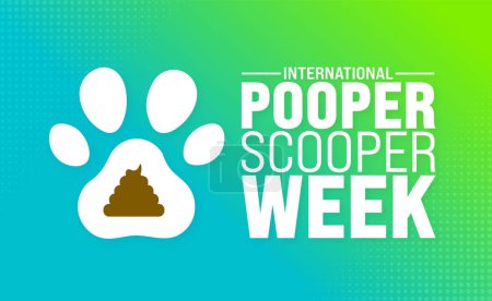 April ist International Pooper Scooper Week Hintergrundvorlage. Ferienkonzept. Verwendung für Hintergrund, Banner, Plakat, Karte und Plakatentwurf mit Textbeschriftung und Standardfarbe. Vektor