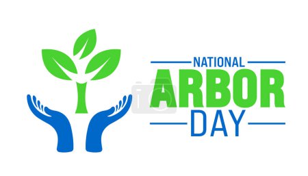 April is National Arbor Day background template. Holiday concept. use to background, banner, placard, card, and poster design template with text inscription and standard color. vector illustration.