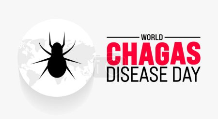 Im April ist der Welttag der Chagas-Krankheit. Ferienkonzept. Verwendung für Hintergrund, Banner, Plakat, Karte und Plakatentwurf mit Textbeschriftung und Standardfarbe. Vektor