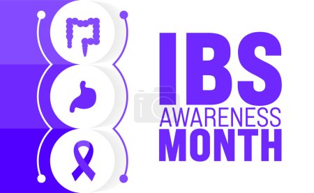 April is World Irritable Bowel Syndrome Day or IBS day background template. Holiday concept. use to background, banner, placard, card, and poster design template with text inscription