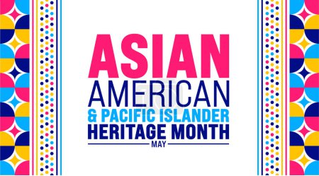 May is Asian American and Pacific Islander Heritage Month background template. celebrates the culture, traditions and history in the United States. use to banner, cover, placard, card, and poster.