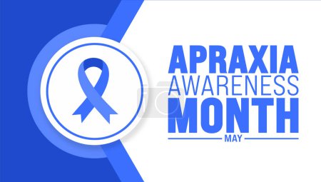 Illustration for May is Apraxia Awareness Month background template. Holiday concept. use to background, banner, placard, card, and poster design template with text inscription and standard color. vector illustration. - Royalty Free Image