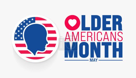 May is Older Americans Month background template. Holiday concept. use to background, banner, placard, card, and poster design template with text inscription and standard color. vector illustration.