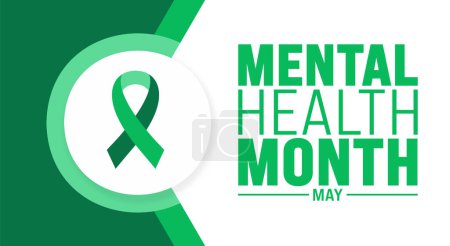 March is National Mental Health Month background template. Holiday concept. use to background, banner, placard, card, and poster design template with text inscription and standard color. vector