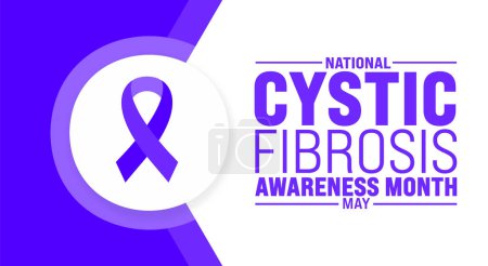 Mai ist Cystic Fibrosis Awareness Month Hintergrundvorlage. Ferienkonzept. Verwendung für Hintergrund, Banner, Plakat, Karte und Plakatentwurf mit Textbeschriftung und Standardfarbe. Vektor