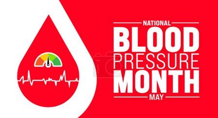 Der Mai ist der Monat des nationalen Blutdrucks. Ferienkonzept. Verwendung für Hintergrund, Banner, Plakat, Karte und Plakatentwurf mit Textbeschriftung und Standardfarbe. Vektor