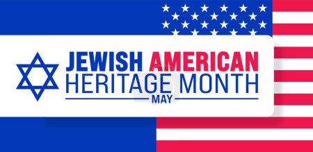 May is Jewish American Heritage Month background design template with united state and Israel Jewish flag. use to background, banner, placard, card, and poster design template. vector illustration