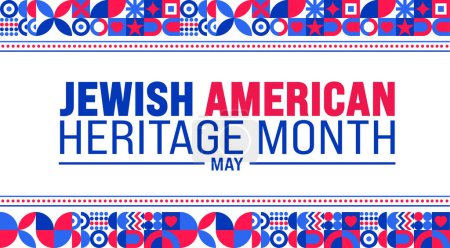 May is Jewish American Heritage Month geometric shape pattern background design template. use to background, banner, placard, card, and poster design template. vector illustration