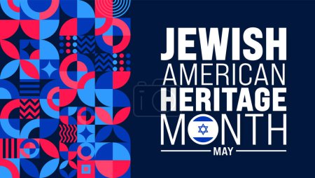 May is Jewish American Heritage Month geometric shape pattern background design template. verwenden, um Hintergrund, Banner, Plakat, Karte und Poster-Design-Vorlage. Vektorillustration