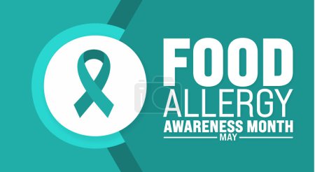 May is Food Allergy Awareness Month background template. Holiday concept. use to background, banner, placard, card, and poster design template with text inscription and standard color. vector
