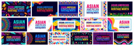 Der Mai ist der asiatisch-amerikanische und pazifische Monat des Inselerbes. feiert die Kultur, Traditionen und Geschichte der Vereinigten Staaten. Verwendung als Banner, Umschlag, Plakat, Karte.