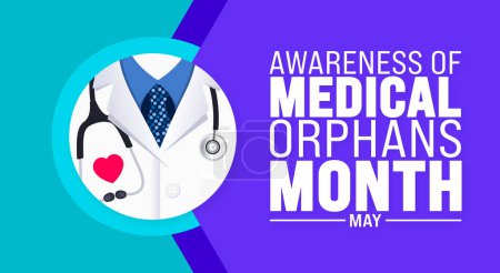 May is Awareness of Medical Orphans Month background template. Holiday concept. use to background, banner, placard, card, and poster design template with text inscription and standard color. vector 