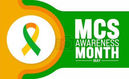 Mai ist Multiple Chemical Sensitivity MCS Awareness Month Hintergrundvorlage. Ferienkonzept. Verwendung für Hintergrund, Banner, Plakat, Karte und Plakatentwurf mit Textinschrift