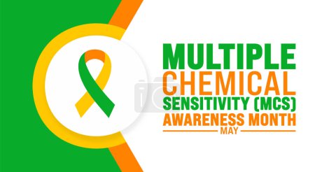 May is Multiple Chemical Sensitivity MCS Awareness Month background template. Holiday concept. use to background, banner, placard, card, and poster design template with text inscription