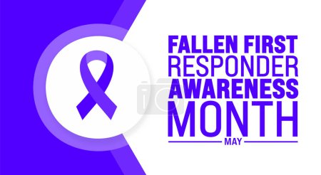 May is Fallen First Responder Awareness Month background template. Holiday concept. use to background, banner, placard, card, and poster design template with text inscription and standard color. 